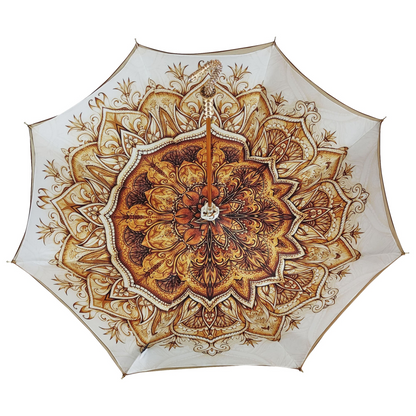 Handmade Luxury Umbrella – Classic Fancy Women's Rain Umbrella with Gold Plated Handle