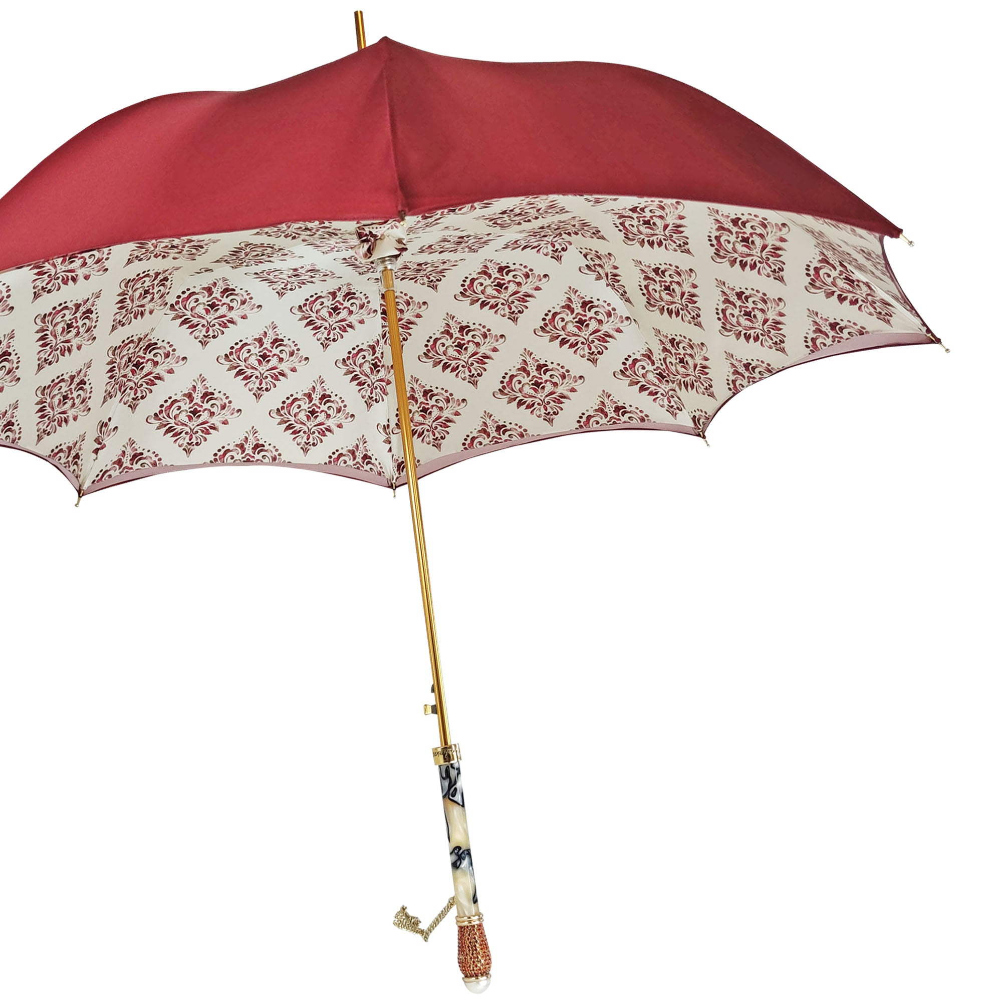 Premium Gold Umbrella – Luxury Rain Umbrella With 24K Gold Handle & Swarovski Crystals