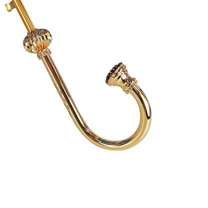 Flowered Umbrella Lilac – Handmade Italian Satin Rain Umbrella With Amethyst Crystal Handle