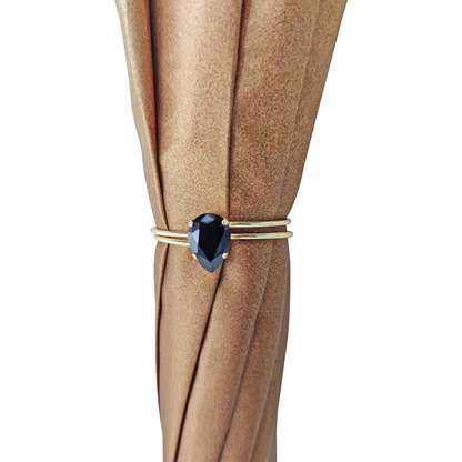 Elegant Ladies Umbrella – Black Floral Rain Umbrella with 24K Gold Handle