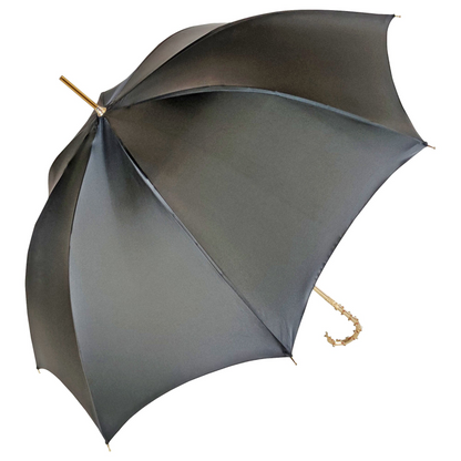 Exclusive Umbrella – Handmade in Italy | Satin Fabric, Carbon Fiber Frame & Gold Plated Handle