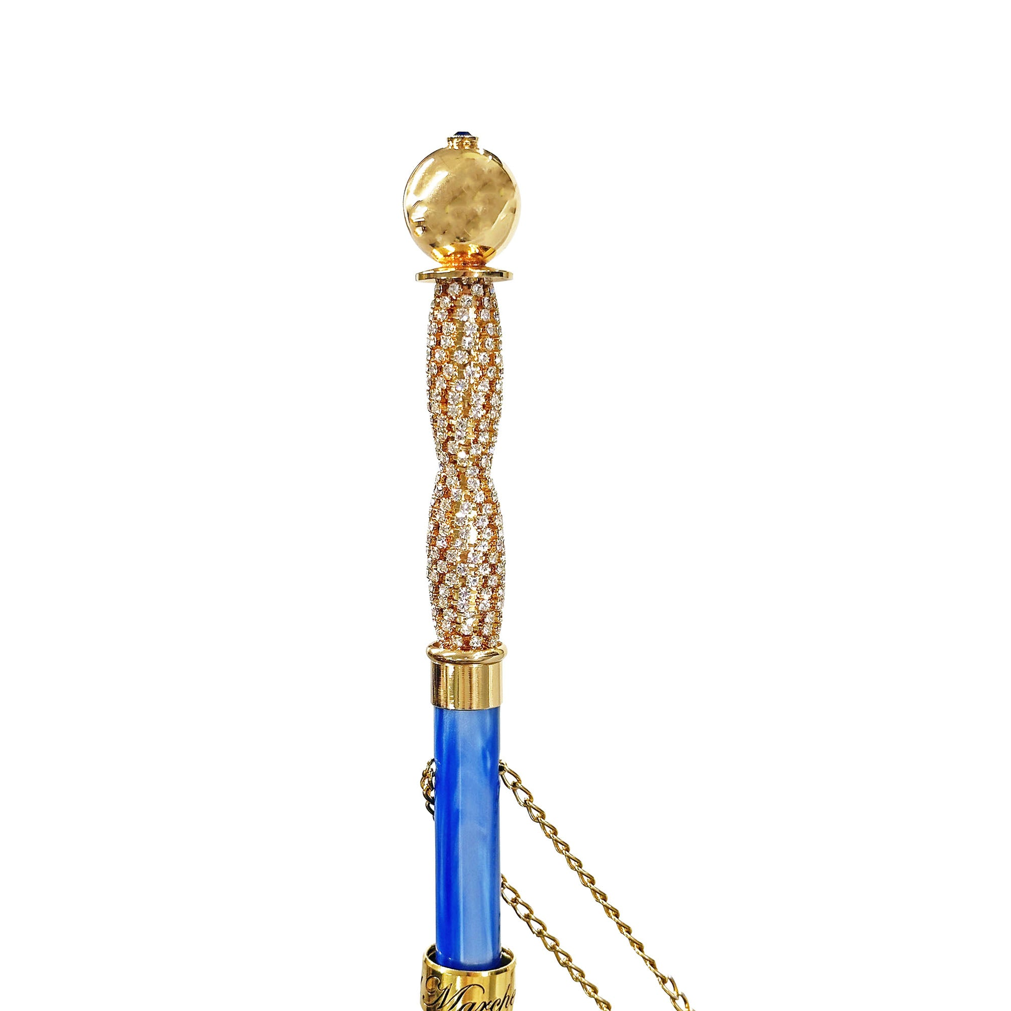 Handmade Umbrella – Elegant Majolica Pattern, 24K Gold Handle, Wind Resistant Frame