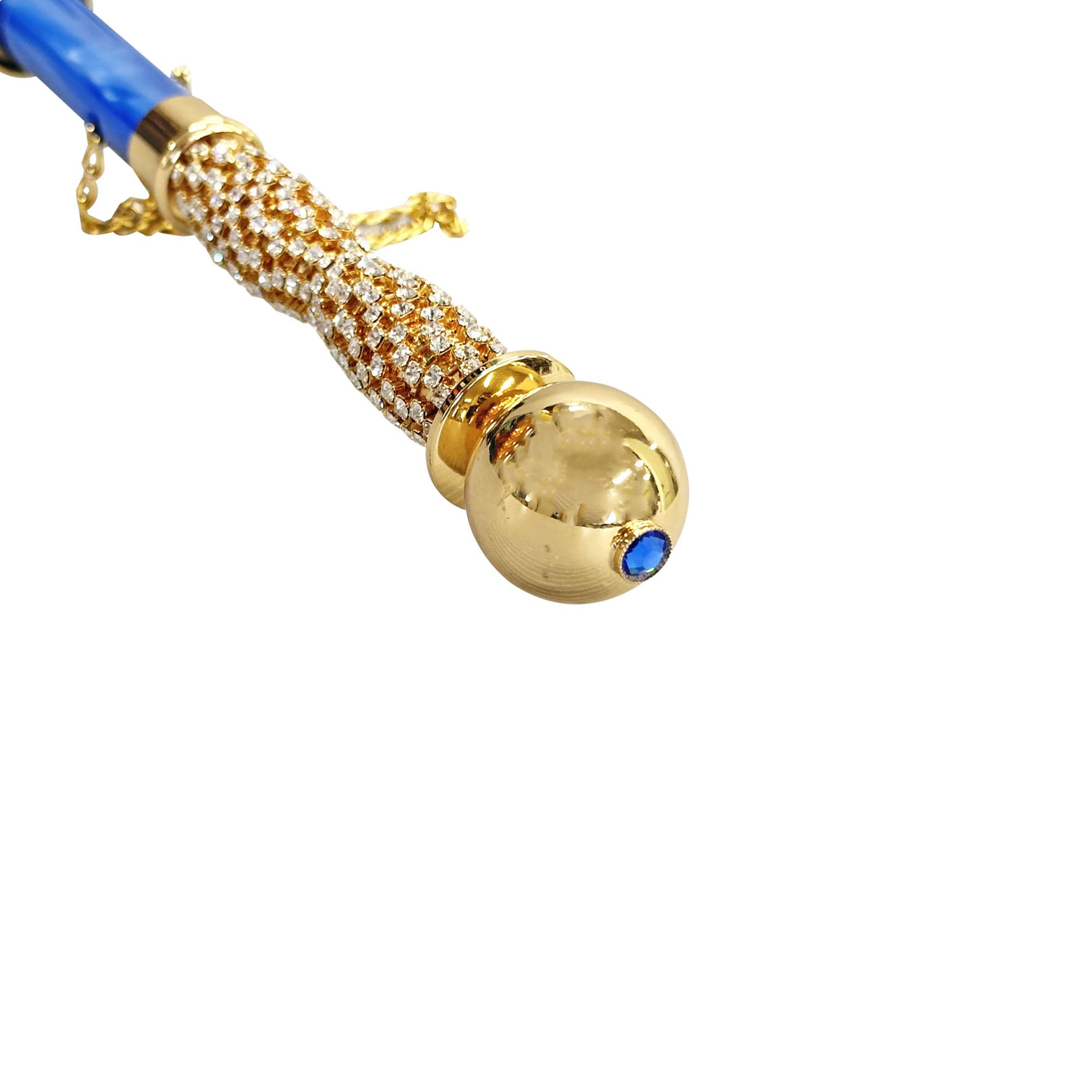 Handmade Umbrella – Elegant Majolica Pattern, 24K Gold Handle, Wind Resistant Frame