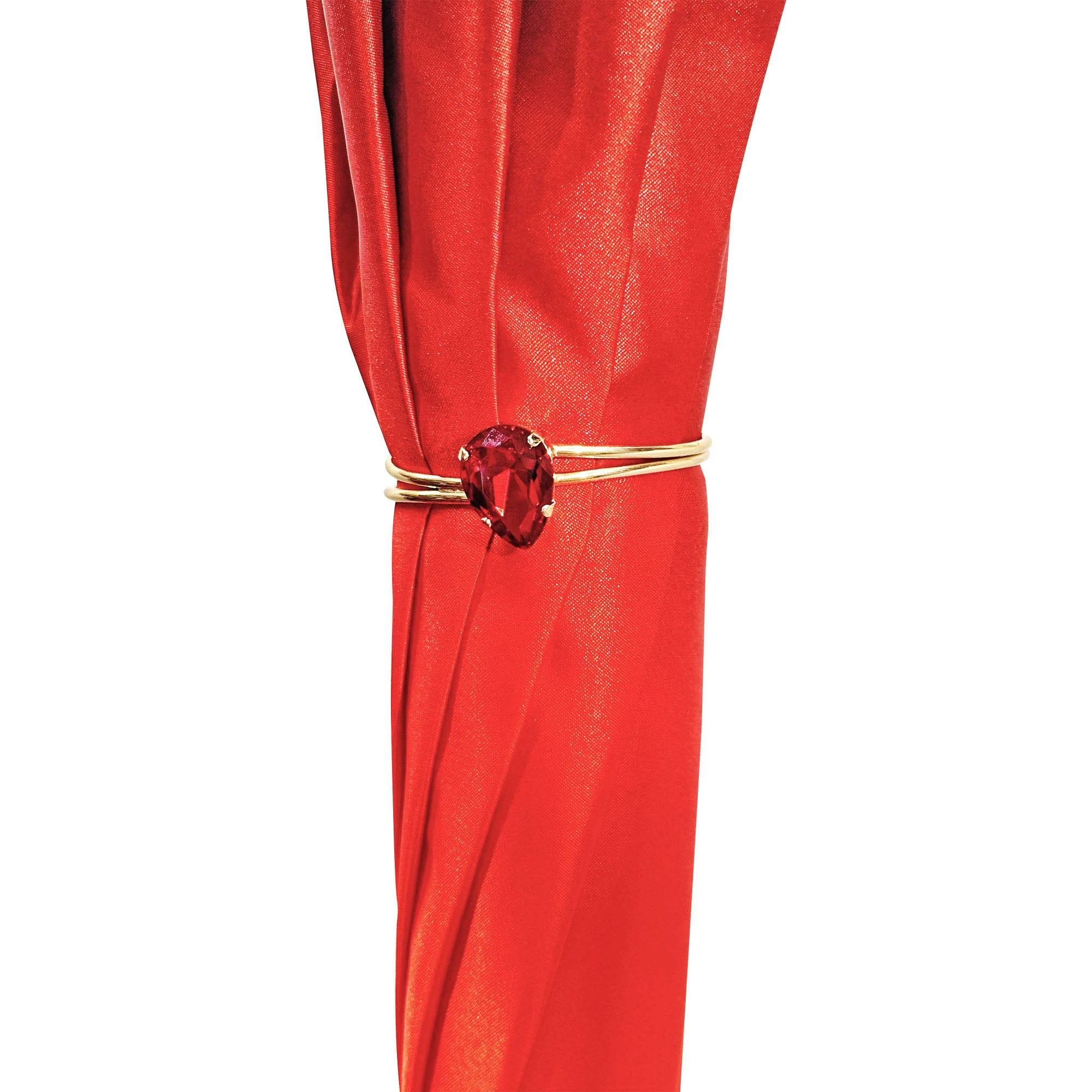 Luxurious Red Umbrella – Italian Handmade Satin Finish Canopy with 24K Gold Bee Handle