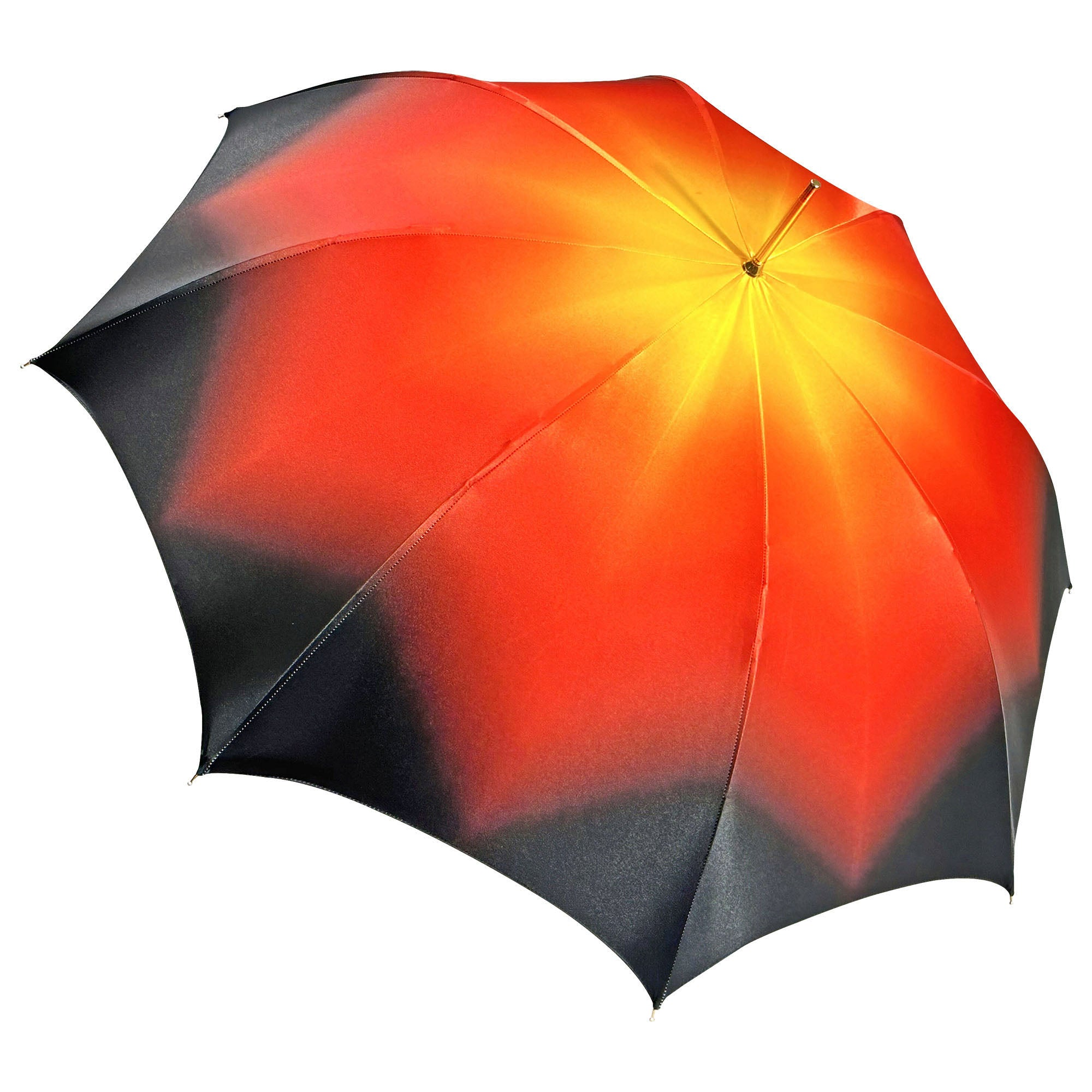 Luxurious Red Umbrella – Italian Handmade Satin Finish Canopy with 24K Gold Bee Handle