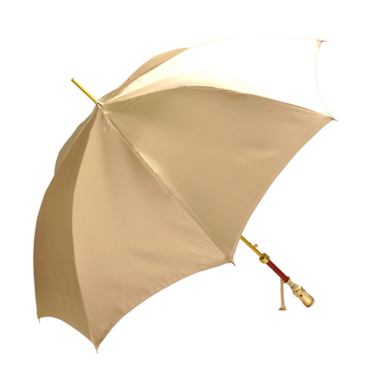Golden Artisan Umbrella – Handmade Italian Satin Canopy with 24K Gold Handle
