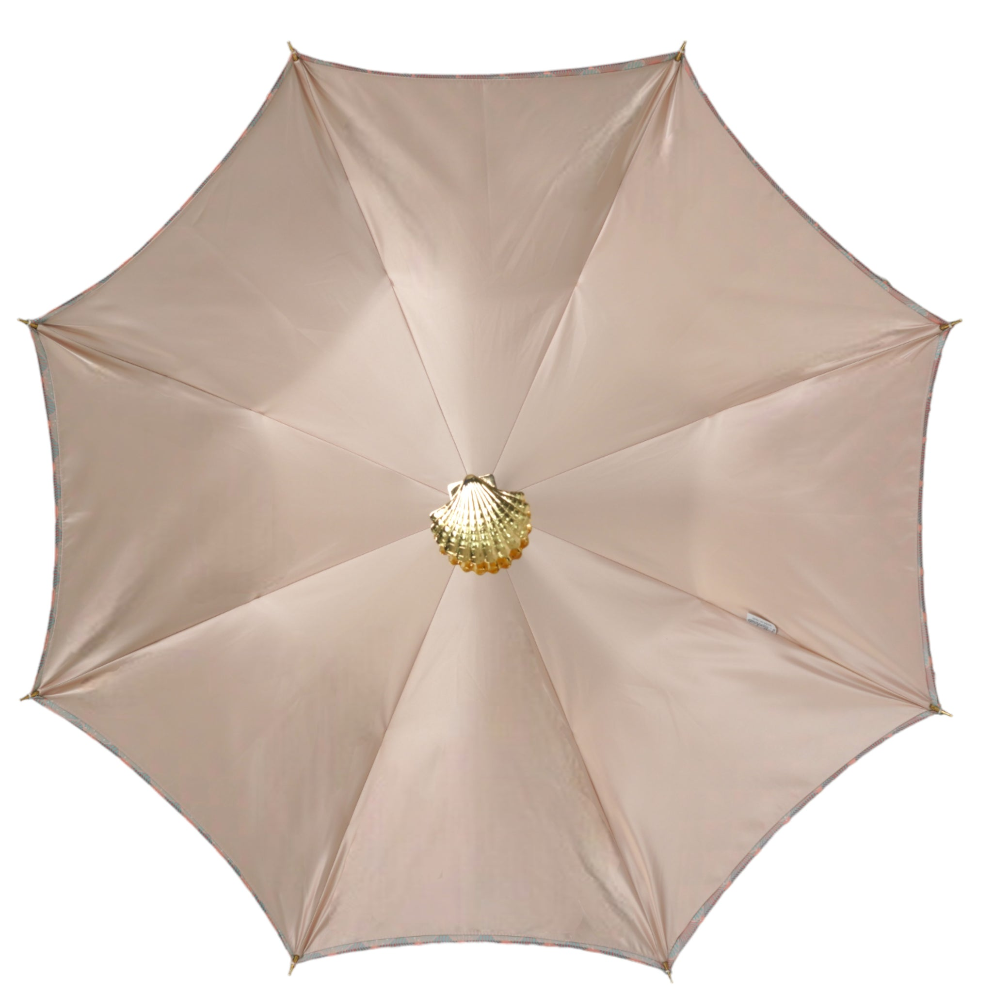 Premium Shell Umbrella – Handmade Italian Satin Canopy with Gold Plated Handle