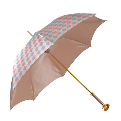 Premium Shell Umbrella – Handmade Italian Satin Canopy with Gold Plated Handle