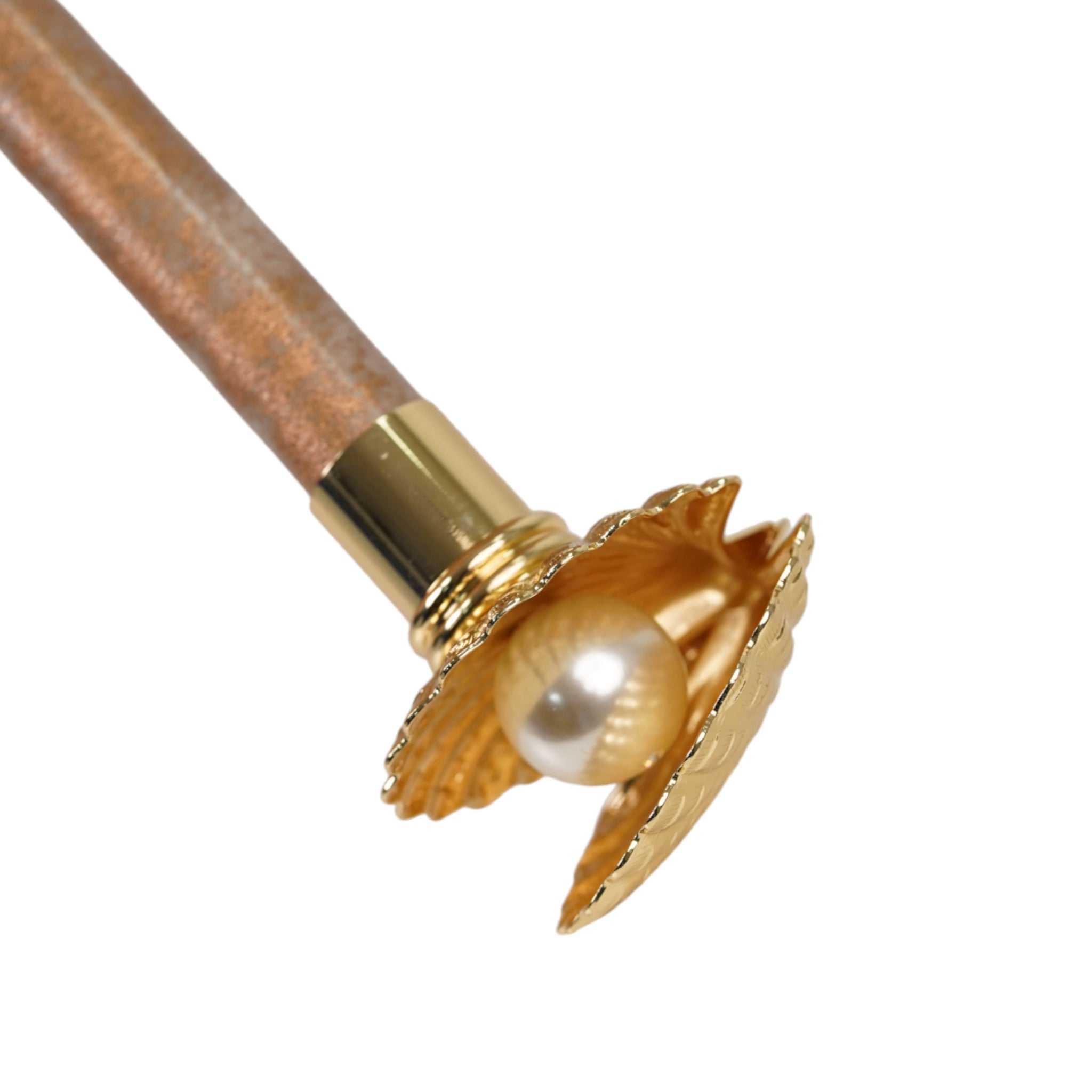 Premium Shell Umbrella – Handmade Italian Satin Canopy with Gold Plated Handle