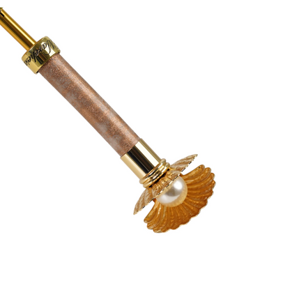 Premium Shell Umbrella – Handmade Italian Satin Canopy with Gold Plated Handle