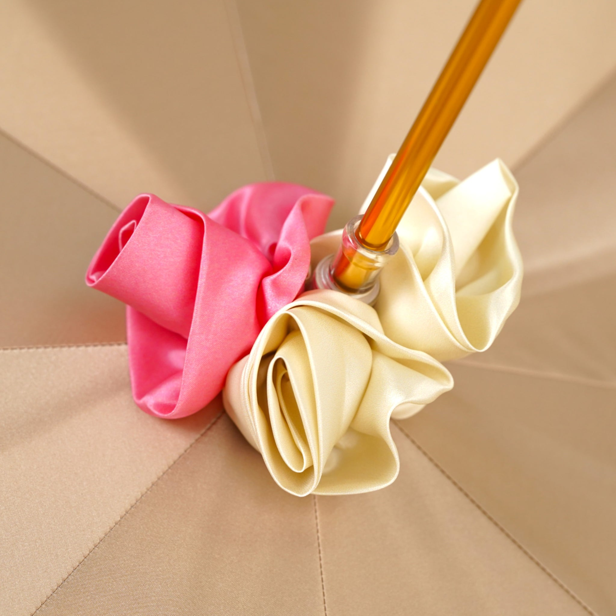 Premium Craft Umbrella – Elegant Women's Rain Umbrella with Hand-Painted Rose Handle