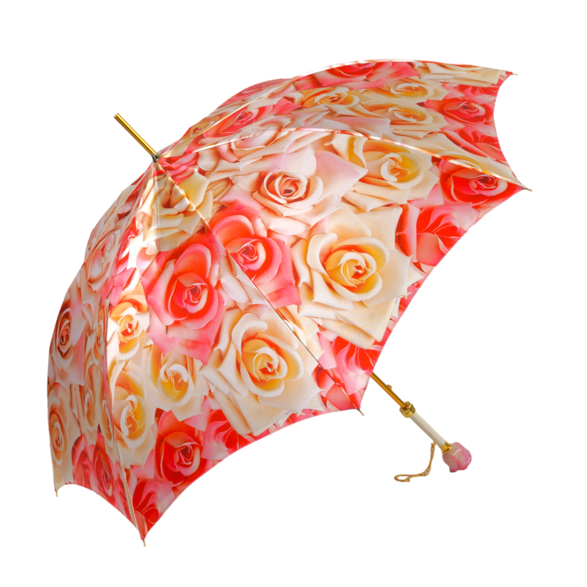 Premium Craft Umbrella – Elegant Women's Rain Umbrella with Hand-Painted Rose Handle