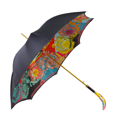 Artisan Italian Umbrella – Handcrafted Luxury Rain Umbrella with 24K Gold-Plated Toucan Handle