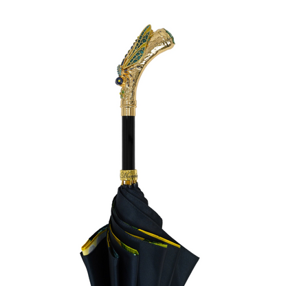 Italian Luxury Umbrella – Premium Satin, Hand-Painted Dragonfly Handle, Automatic Open