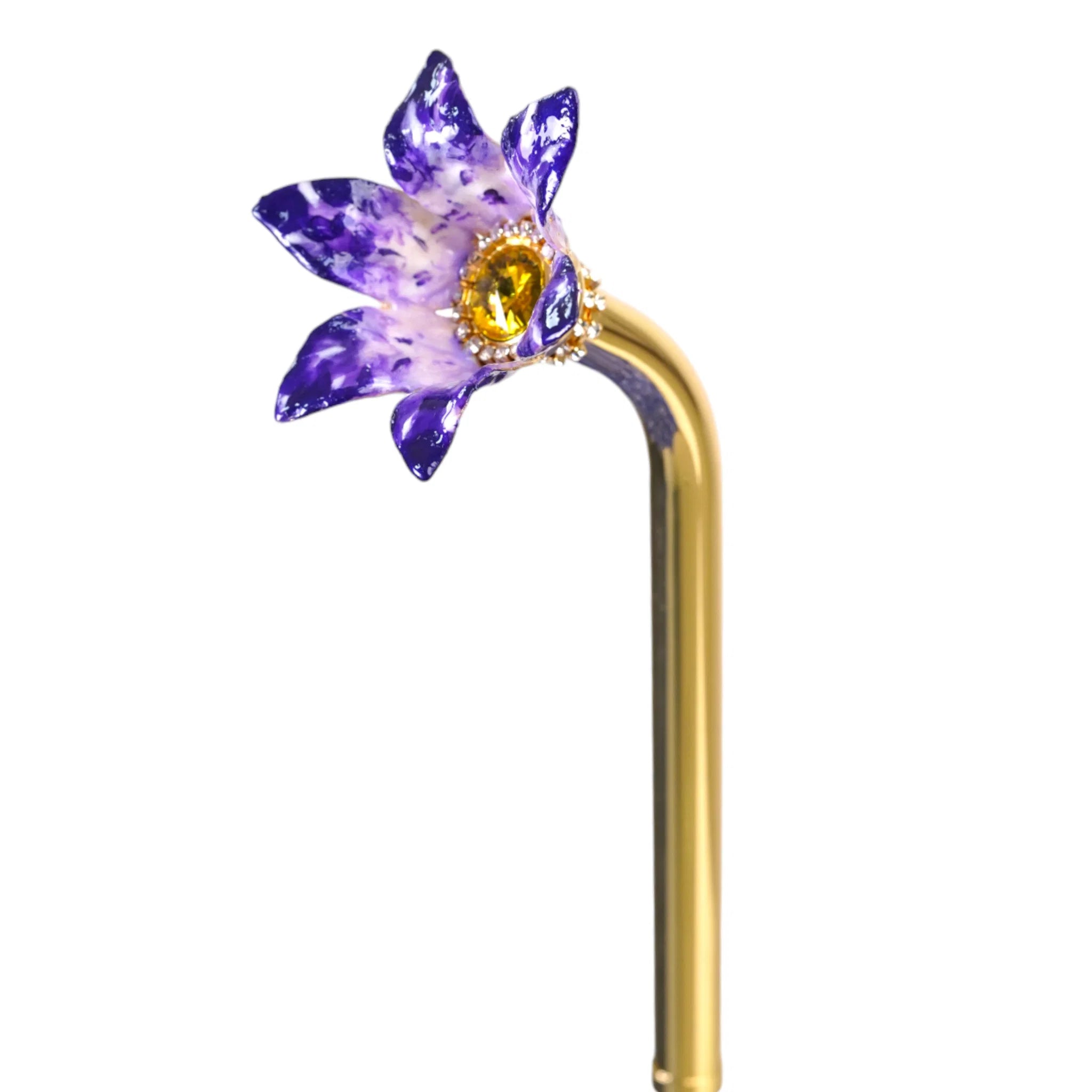 Handcrafted 24K Gold Flower Handle Luxury Women's Umbrella