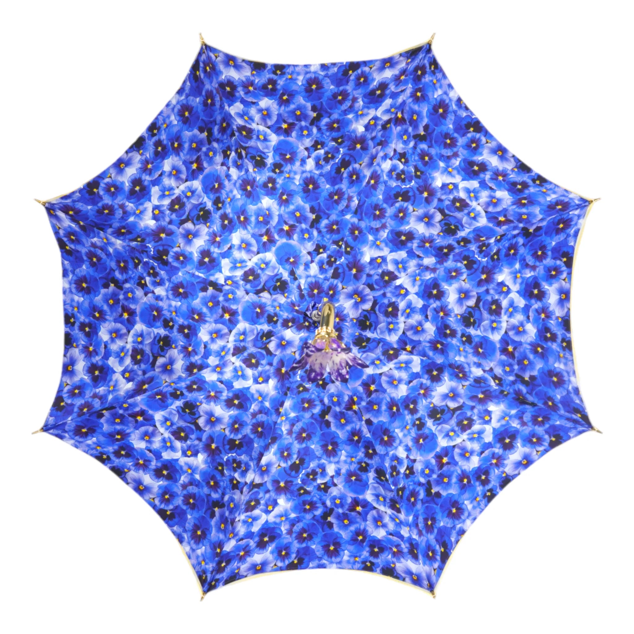 Handcrafted 24K Gold Flower Handle Luxury Women's Umbrella