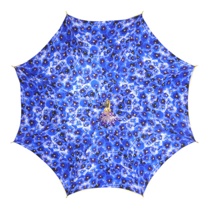 Handcrafted 24K Gold Flower Handle Luxury Women's Umbrella