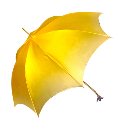 Handcrafted 24K Gold Flower Handle Luxury Women's Umbrella