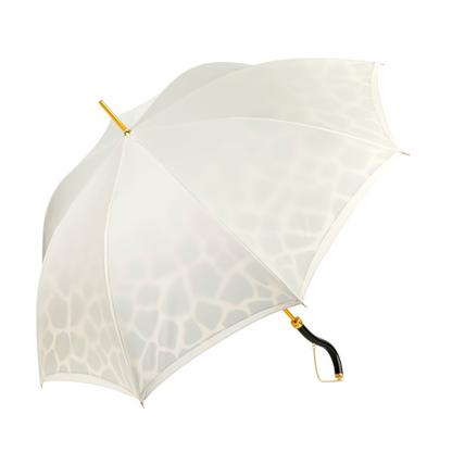 Black Cream Umbrella – Handcrafted Italian Satin Canopy with Stylish Chain Handle