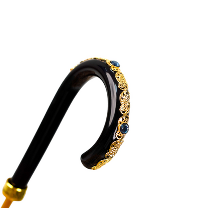 Italian Majolica Umbrella – Handmade Luxury Rain Umbrella with 24K Gold Handle