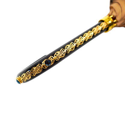 Italian Majolica Umbrella – Handmade Luxury Rain Umbrella with 24K Gold Handle