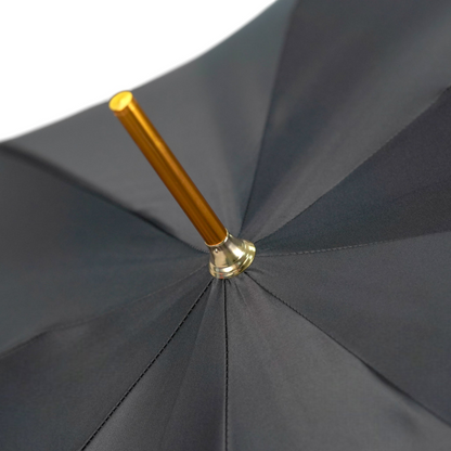 Luxury Satin Umbrella – Hand-Painted Medusa Handle, 24K Gold, Italian Craftsmanship