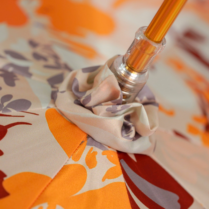 Luxury Floral Umbrella – Hand-Painted 24K Gold Handle | Italian Handmade, Satin Canopy
