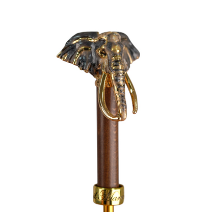 Golden Elephant Umbrella – Luxury Rain Protection With 24K Gold Handle & Satin Canopy