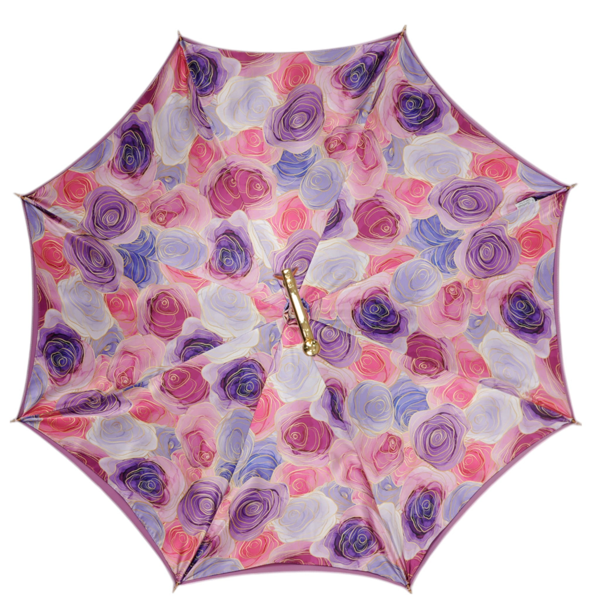 Luxury Pink Umbrella – Hand-Painted Floral Handle | Satin Canopy, Wind Resistant