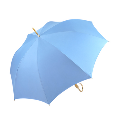 Light Blue Umbrella – Handmade Gold Handle | Satin Canopy, Carbon Fiber Frame