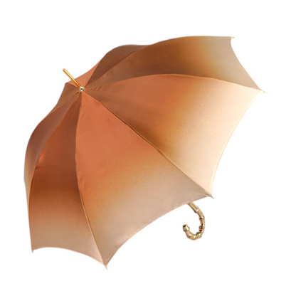 Golden Bamboo Umbrella – Handmade Italian Luxury Satin Rain Accessory with 24K Gold Handle