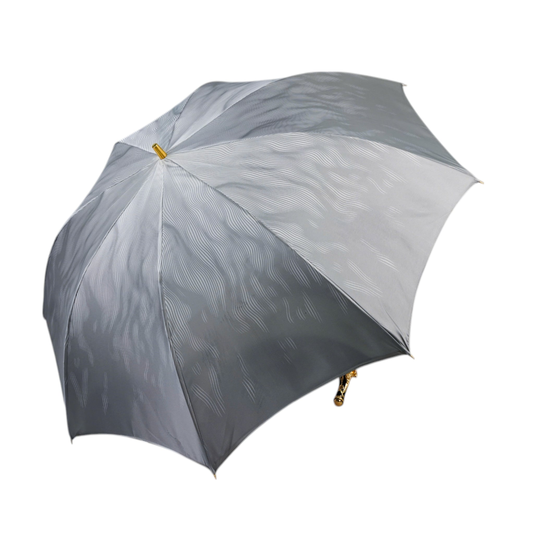Luxury Lion-Handle Umbrella – Limited Edition 24K Gold Satin Canopy Rain Gear