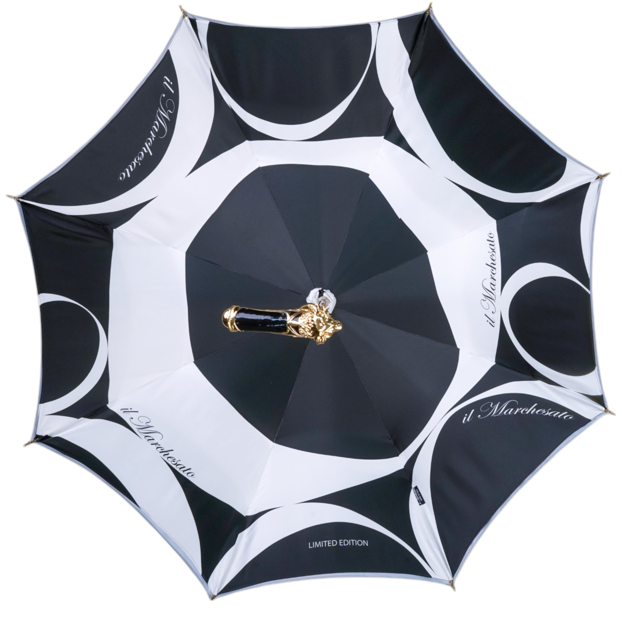 Luxury Lion-Handle Umbrella – Limited Edition 24K Gold Satin Canopy Rain Gear