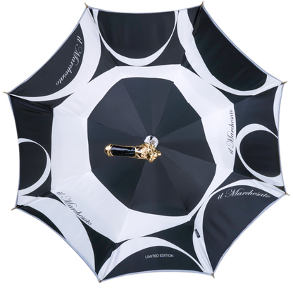 Luxury Lion-Handle Umbrella – Limited Edition 24K Gold Satin Canopy Rain Gear