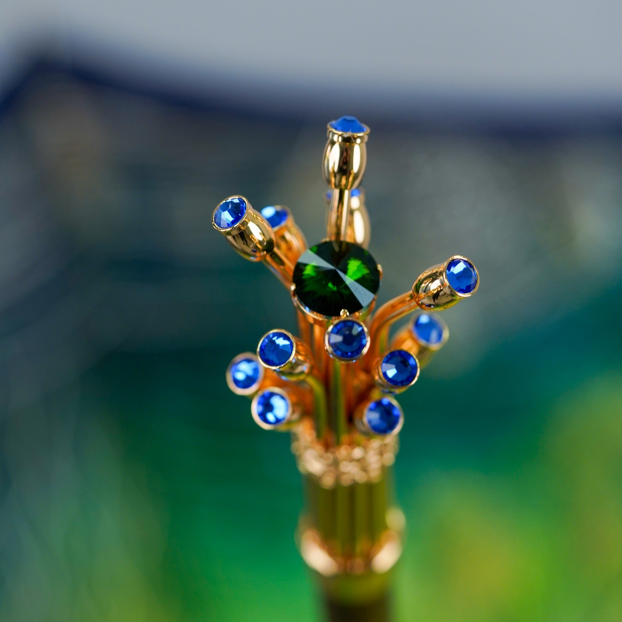 Tree Of Life Umbrella – Handmade Italian Luxury Rain Protection With Gold-Plated Handle