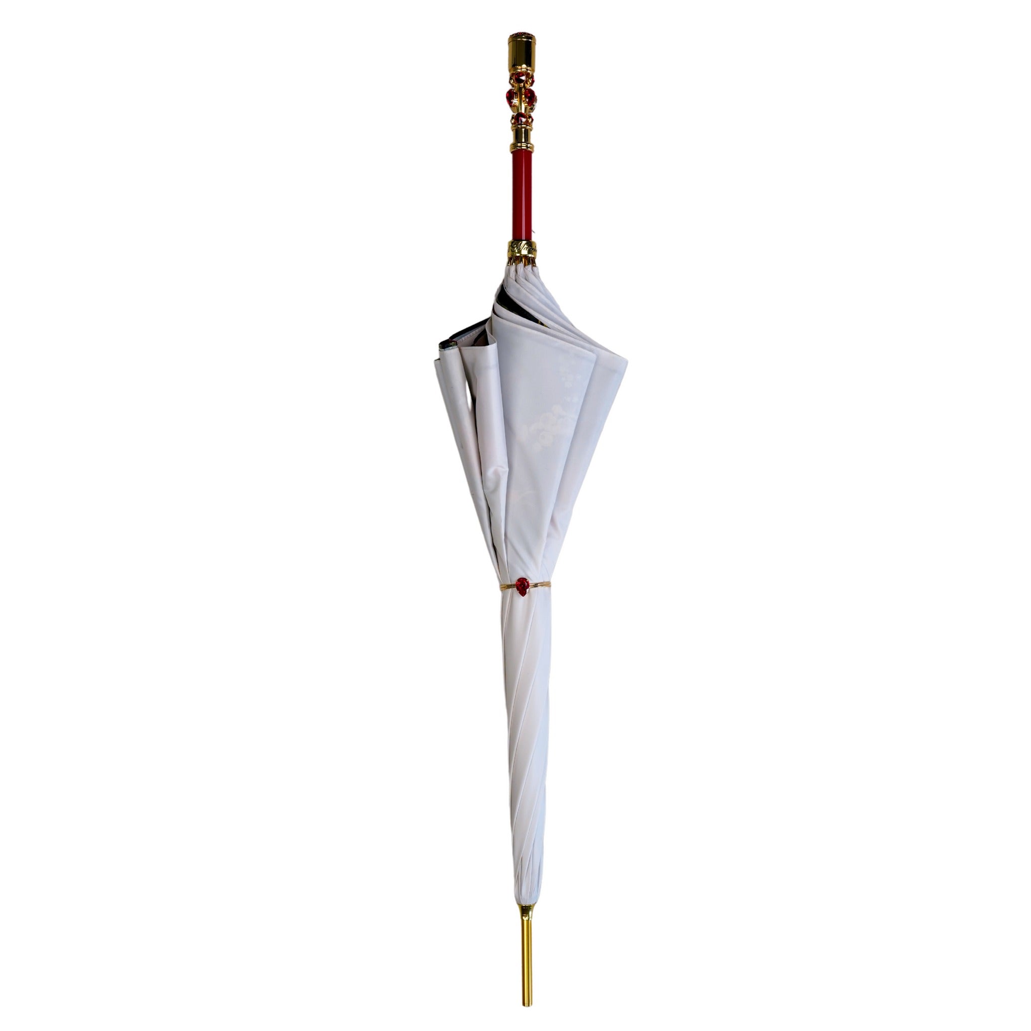 Royal Rose Umbrella – Luxury Rain Umbrella with Handmade Gold Handle & Carbon Fiber Frame