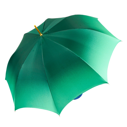 Peacock Inspired Umbrella – Luxury Rain Umbrella with Blue Ostrich Leather Handle