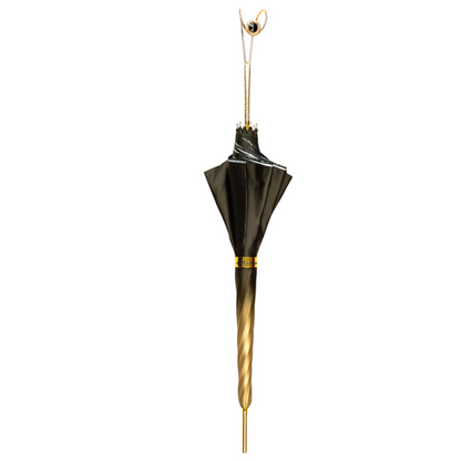 Baroque Design Umbrella – Luxury Rain Umbrella With Satin Canopy & Gold-Plated Handle