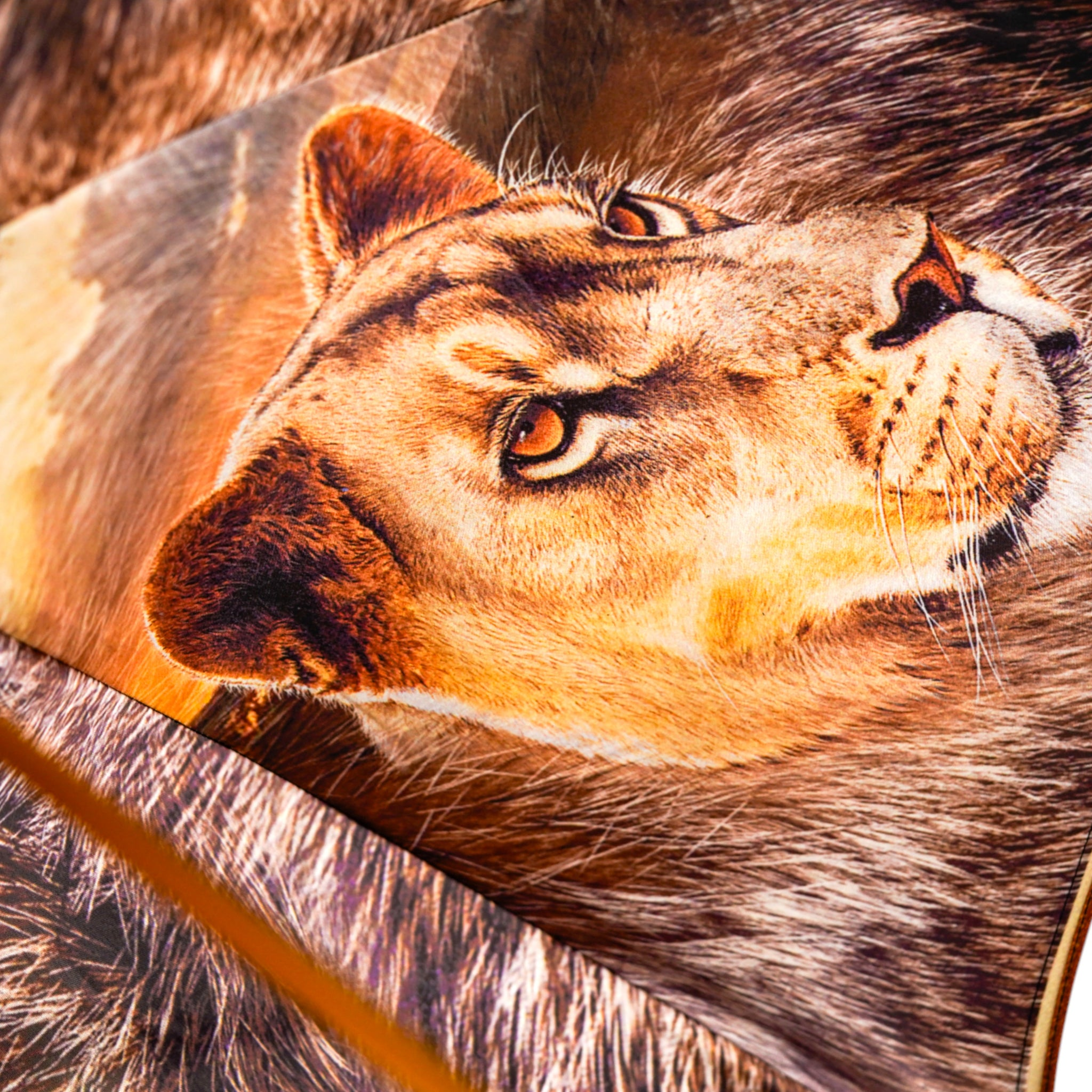 Luxury Umbrella - 24K Gold-Plated Lion Handle, Satin Canopy & Carbon Fiber Frame