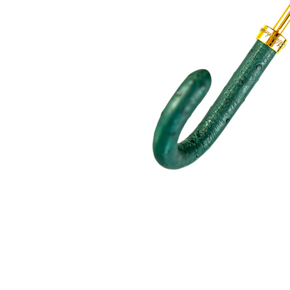 Ivory Satin Umbrella – Handmade Luxury Rain Umbrella With Ostrich Leather Handle