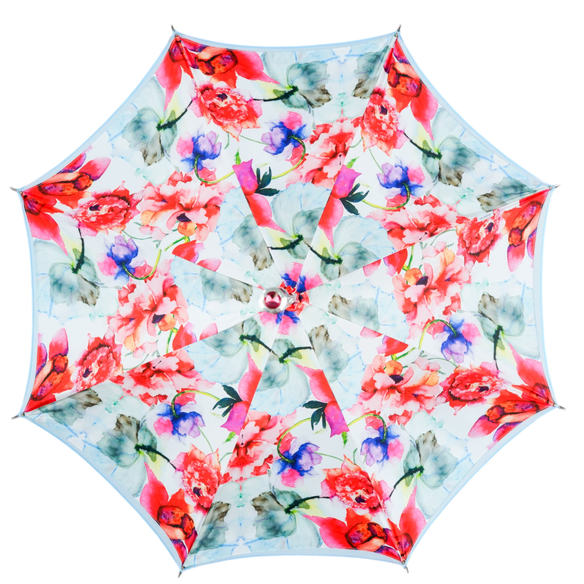 Silver Plated Umbrella – Handcrafted Italian Rain Umbrella with Crystal Handle