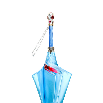 Silver Plated Umbrella – Handcrafted Italian Rain Umbrella with Crystal Handle