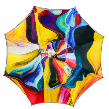 Gold Plated Umbrella – Handcrafted Italian Luxury Rain Umbrella with Crystal Handle