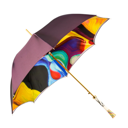 Gold Plated Umbrella – Handcrafted Italian Luxury Rain Umbrella with Crystal Handle