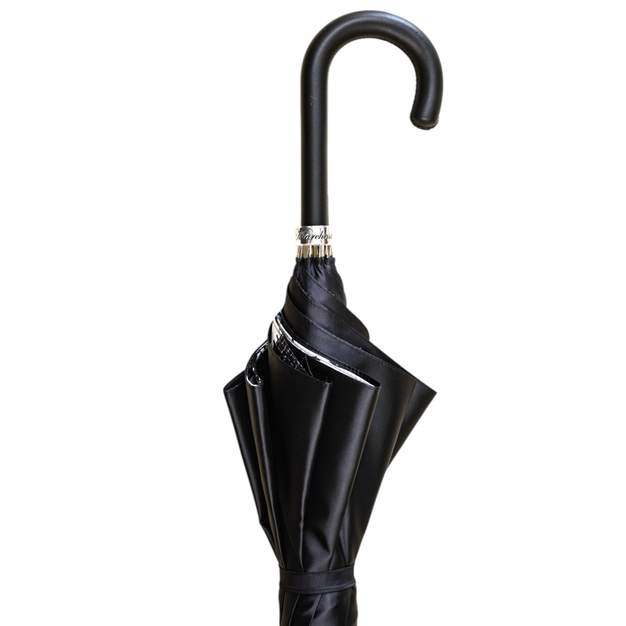 Luxury Italian Umbrella – Handmade Wind Resistant Rain Umbrella With Leather Handle