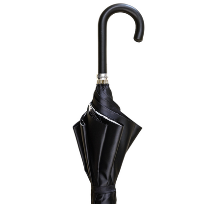 Luxury Italian Umbrella – Handmade Wind Resistant Rain Umbrella With Leather Handle