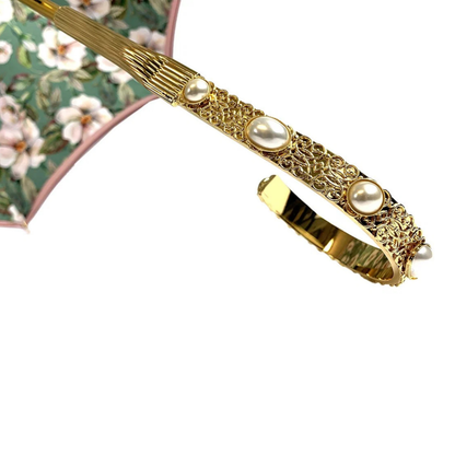 Handcrafted Floral Luxury Umbrella with 24K Gold Handle