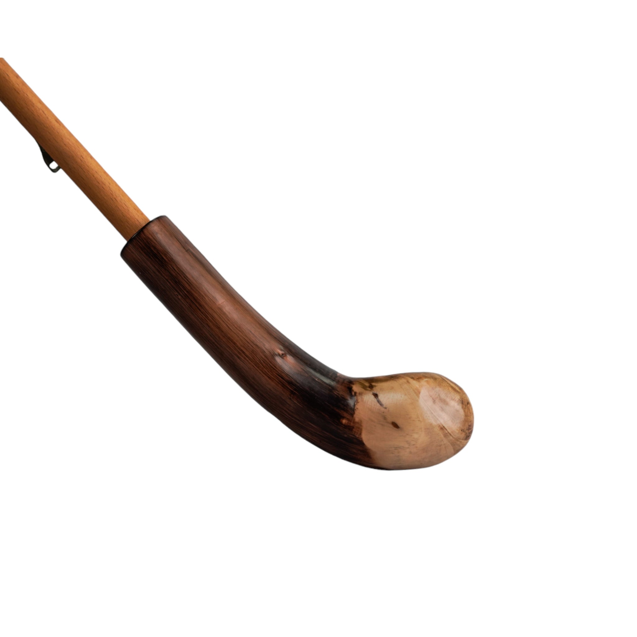 Stylish handcrafted Ilmarchesato umbrella with a natural chestnut root handle, designed for men.