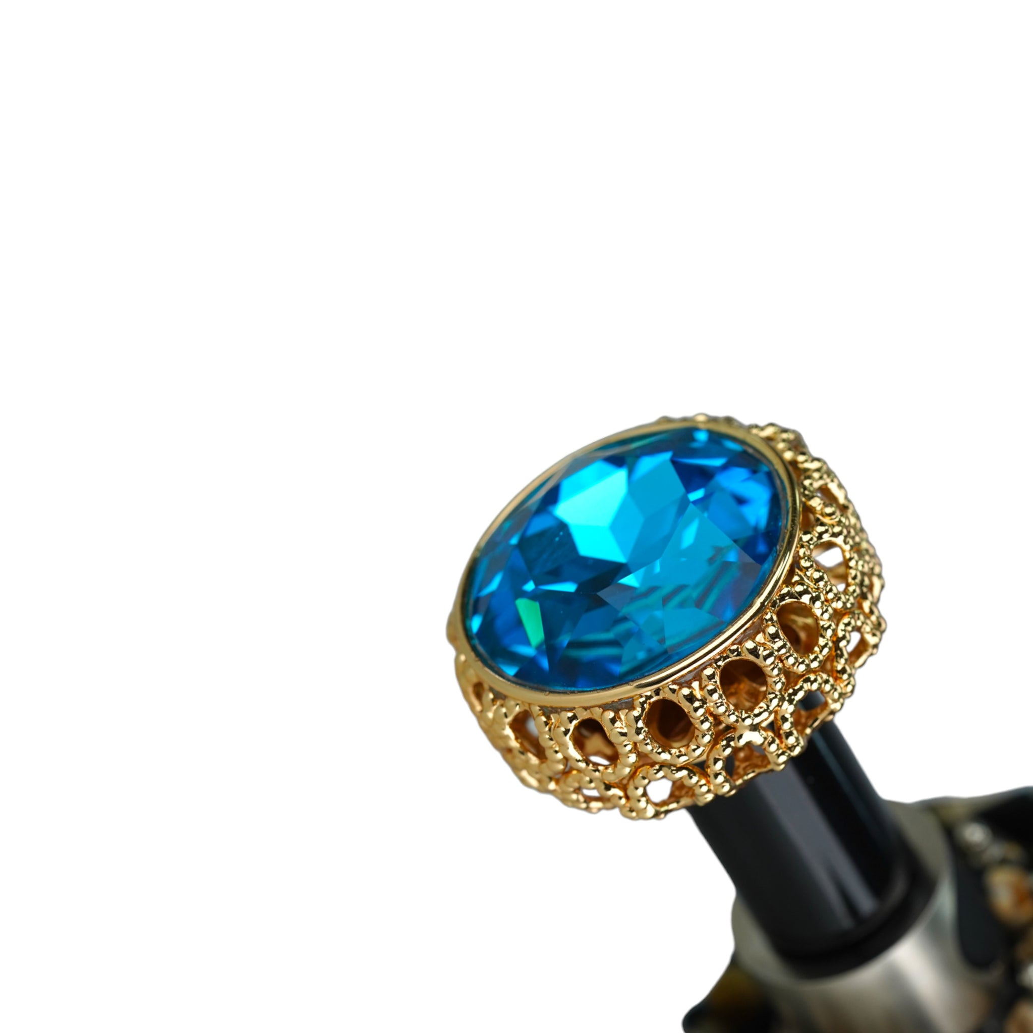 Handmade Ladies Umbrella – Gold-Plated Handle, Crystals, Automatic Open