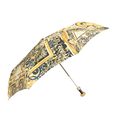 Handmade Ladies Umbrella – Gold-Plated Handle, Crystals, Automatic Open